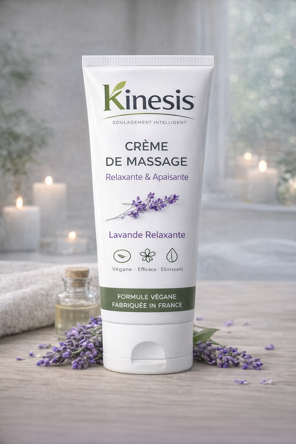 Crème de Massage Kinesis — Relaxante, Végane & Bio — Parfum Naturel Apaisant