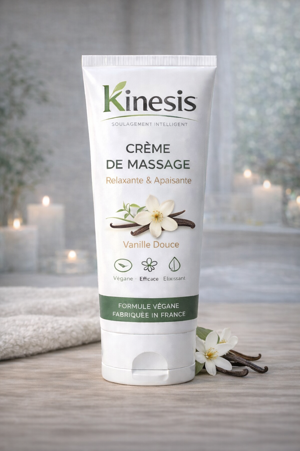 Crème de Massage Kinesis — Relaxante, Végane & Bio — Parfum Naturel Apaisant