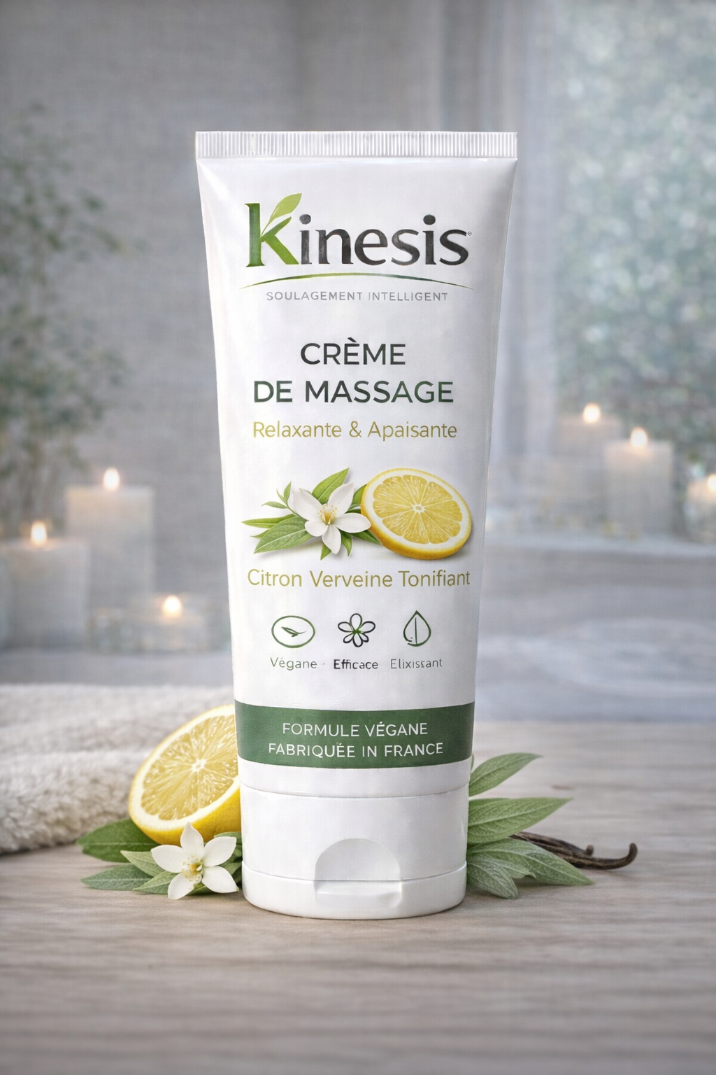 Crème de Massage Kinesis — Relaxante, Végane & Bio — Parfum Naturel Apaisant