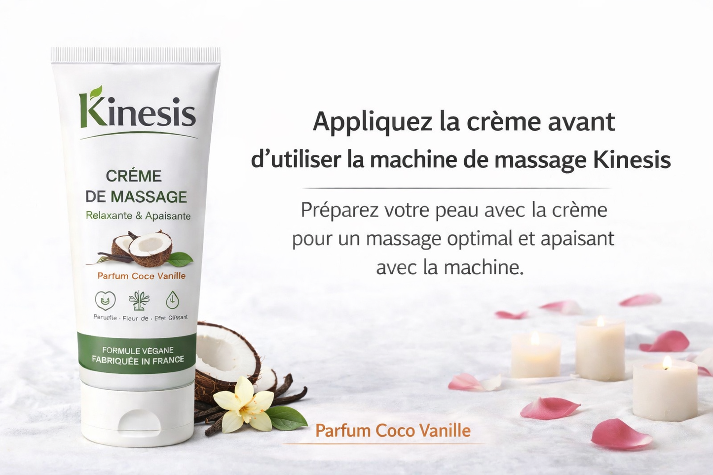 Crème de Massage Kinesis — Relaxante, Végane & Bio — Parfum Naturel Apaisant