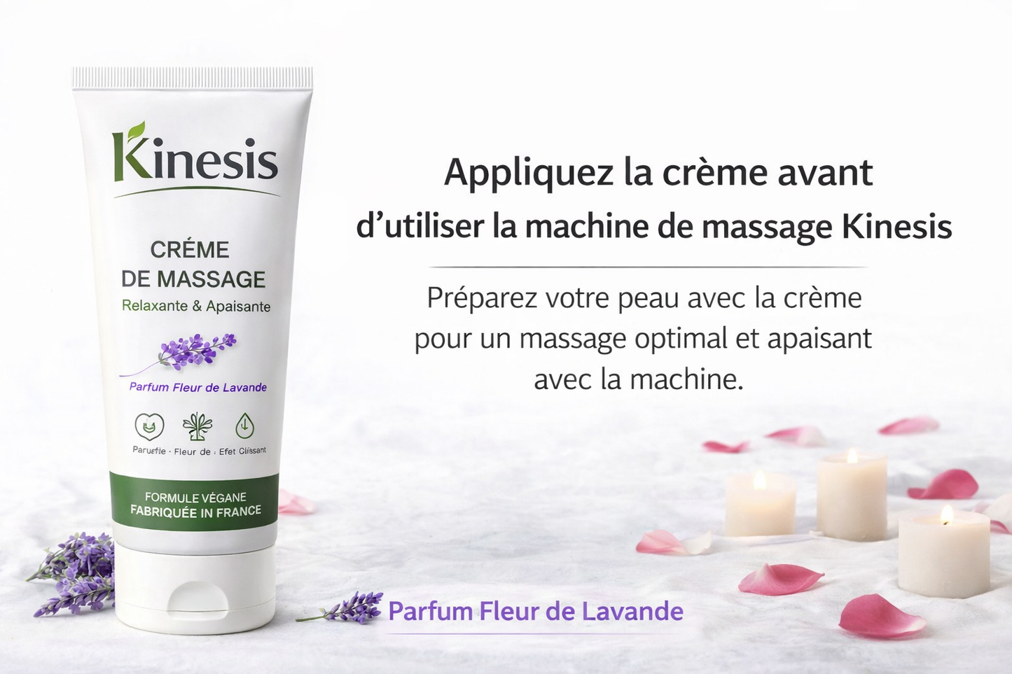 Crème de Massage Kinesis — Relaxante, Végane & Bio — Parfum Naturel Apaisant