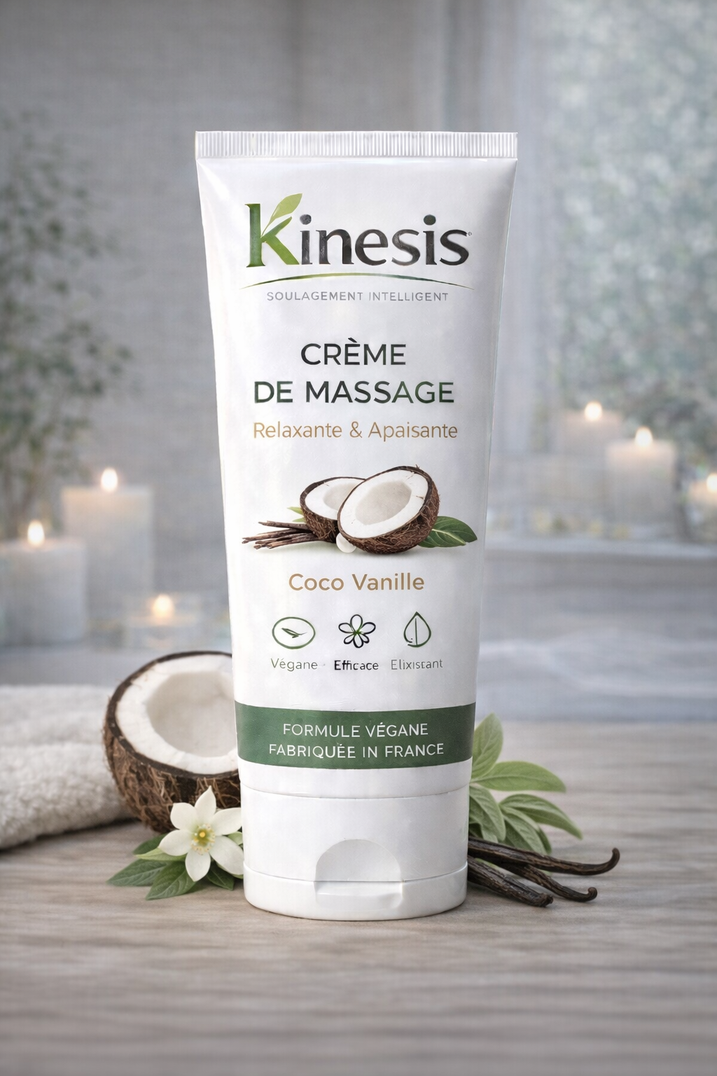 Crème de Massage Kinesis — Relaxante, Végane & Bio — Parfum Naturel Apaisant
