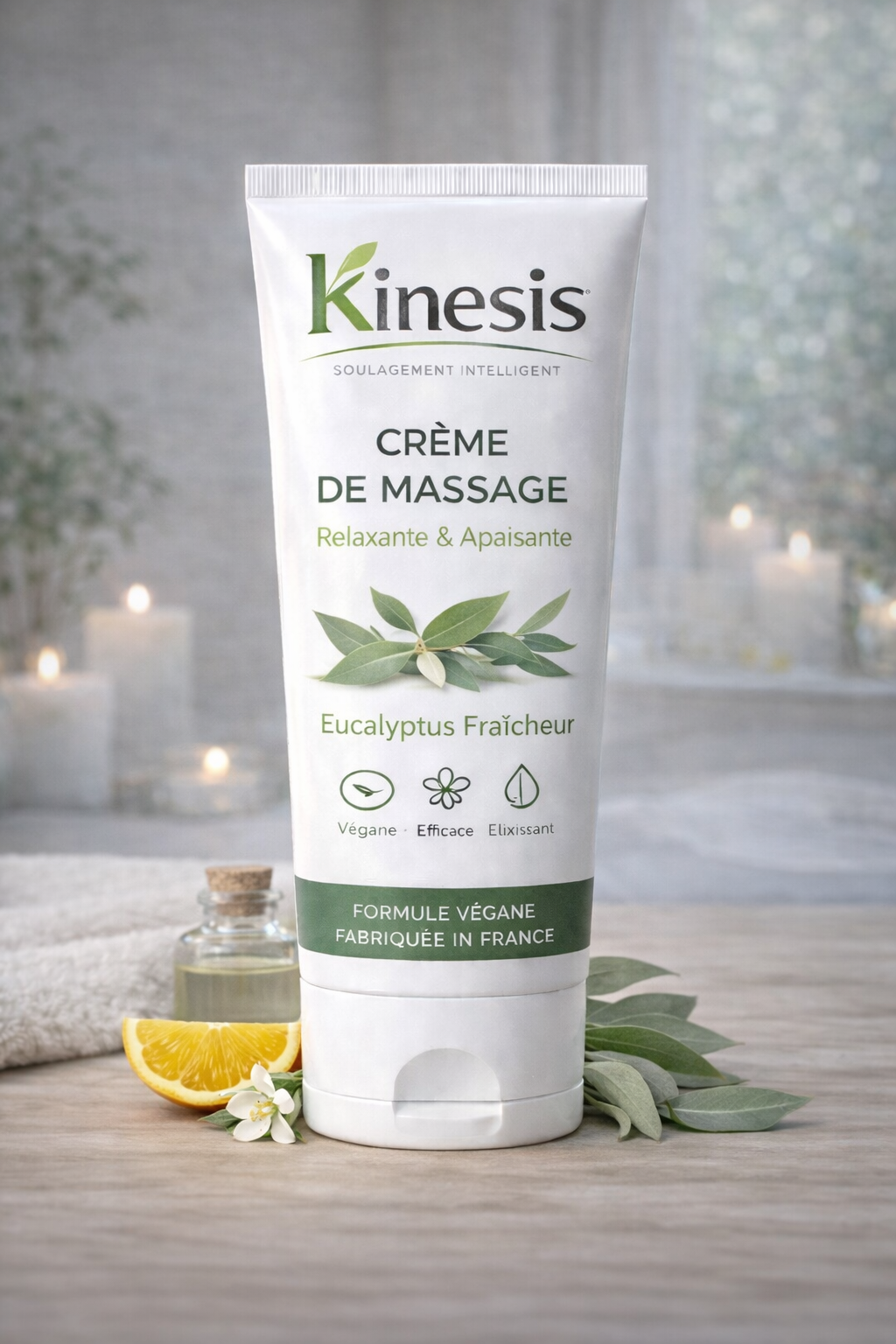 Crème de Massage Kinesis — Relaxante, Végane & Bio — Parfum Naturel Apaisant